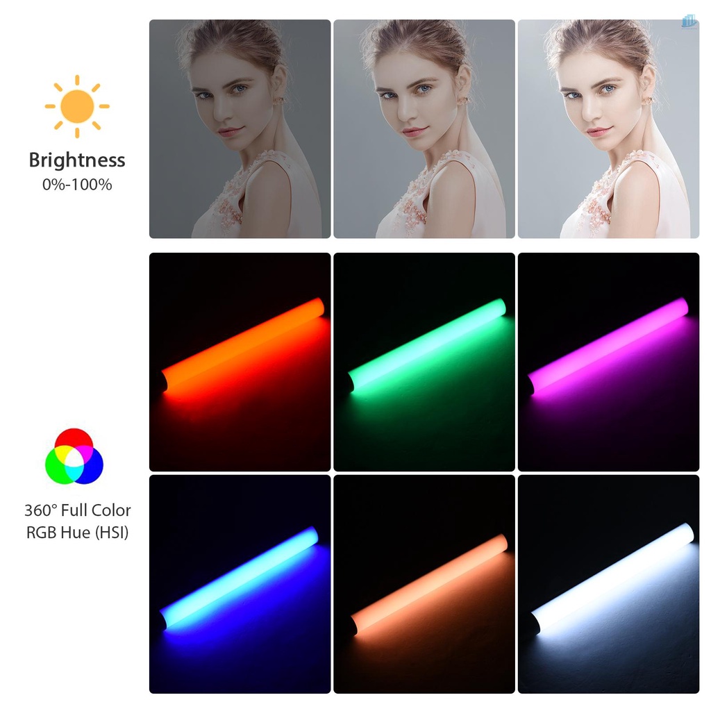 Gậy Ánh Sáng Đèn Led RGB 2500K-9900K 12 Mức Độ Sáng Với 7 Kiểu Hiệu Ứng Đặc Biệt