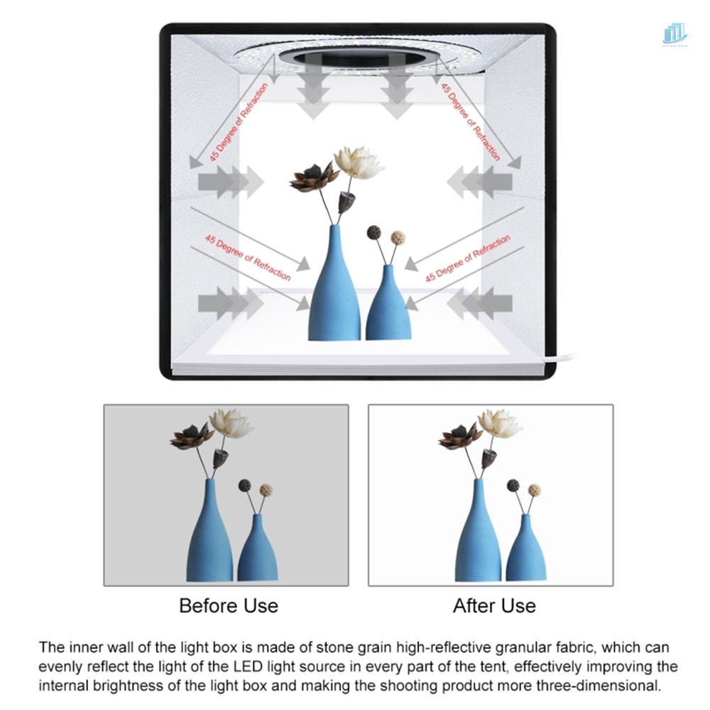 Hộp Đèn Led Chụp Ảnh 10 Cấp Độ Tùy Chỉnh Độ Sáng Được PULUZ 25cm