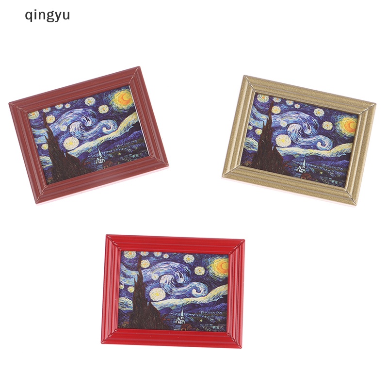 Tranh Sơn Dầu Hình Bầu Trời Sao Treo Trang Trí Nhà Búp Bê Tỉ Lệ 1: 12