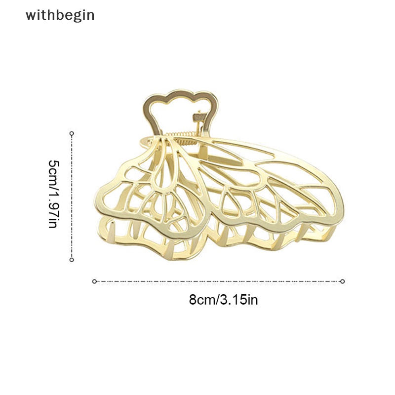 Kẹp Tóc Kim Loại Hình Bướm Màu Vàng Thời Trang Thanh Lịch