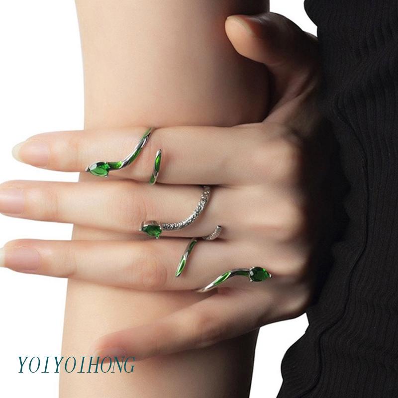 Vòng Tay Hình Rắn Màu Xanh Lá / Bạc Phong Cách Punk Thời Trang Cho Nữ