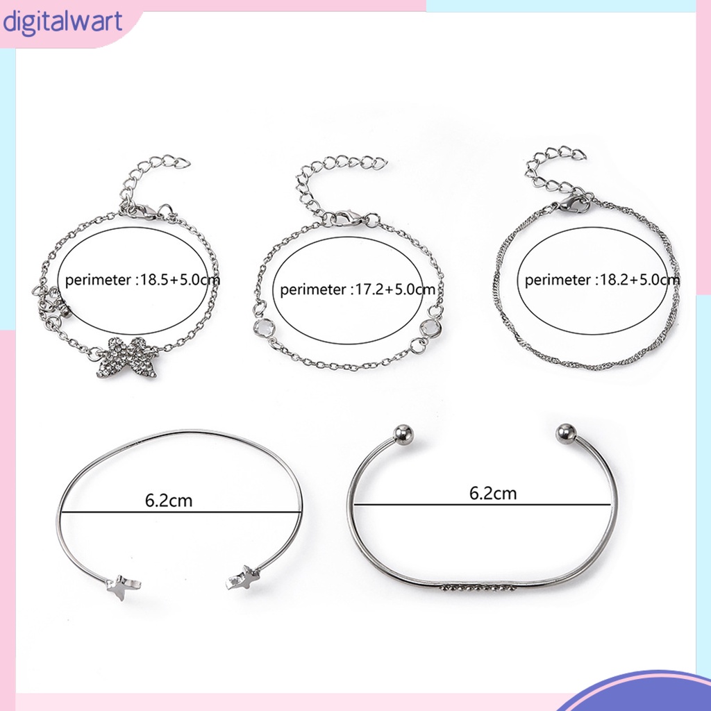[IGT] 5 / 6 Vòng Tay Nhiều Lớp Hình Bướm Có Thể Xếp Chồng Lên Nhau Cho Nữ