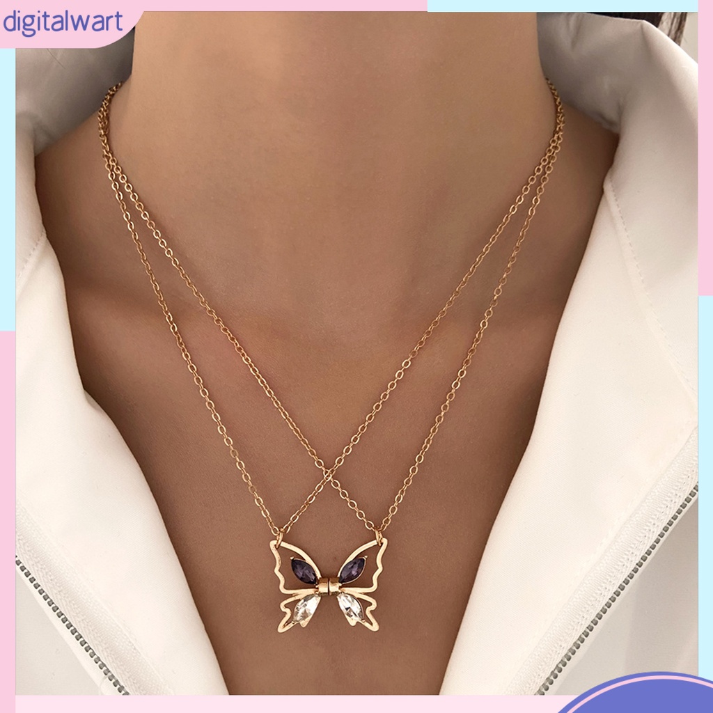 [IGT] Vòng cổ Mặt Hình Bướm Rỗng Mạ Điện Thanh Lịch Lên Màu Nhanh Thời Trang Cho Nữ