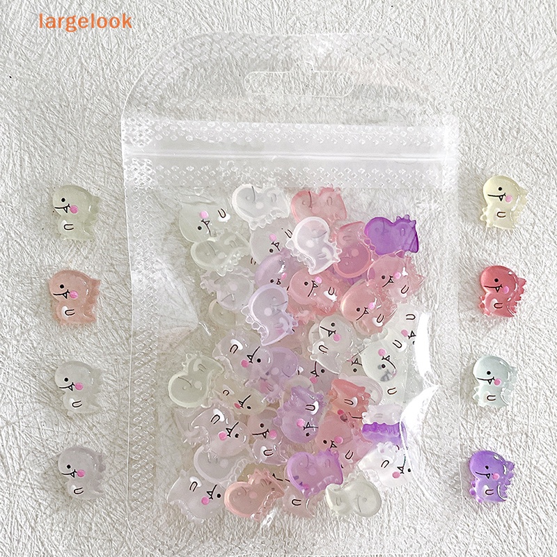 [Biglook] Set 10 Miếng Dán Trang Trí Móng Tay Nghệ Thuật Bằng Nhựa Resin Phát Quang Hình Khủng Long Dễ Thương DIY