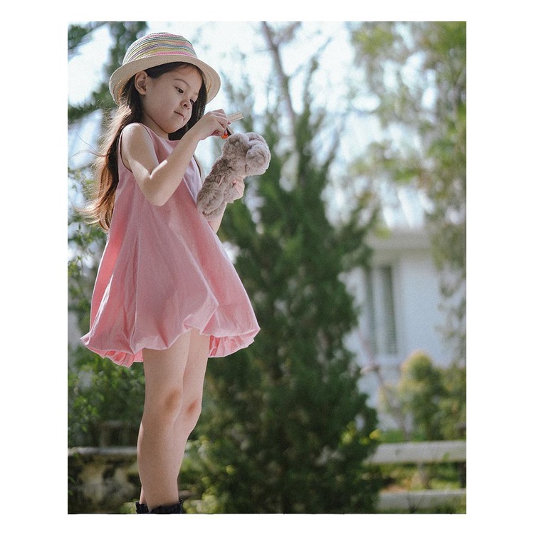 Đầm Công Chúa Sát Nách Dáng Ngắn Kiểu Hàn Quốc Dễ Thương Cho Bé Gái