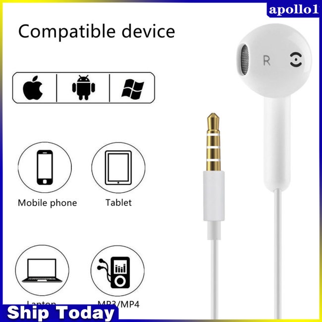 Tai Nghe Nhét Tai Có Dây 3.5mm Kèm Mic Dành Cho Điện Thoại / Máy Tính