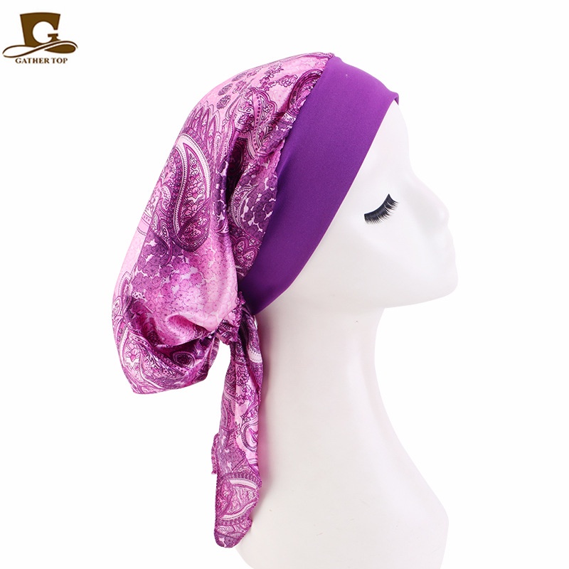 Mũ Satin Rộng Vành Co Giãn In Họa Tiết Cướp Biển