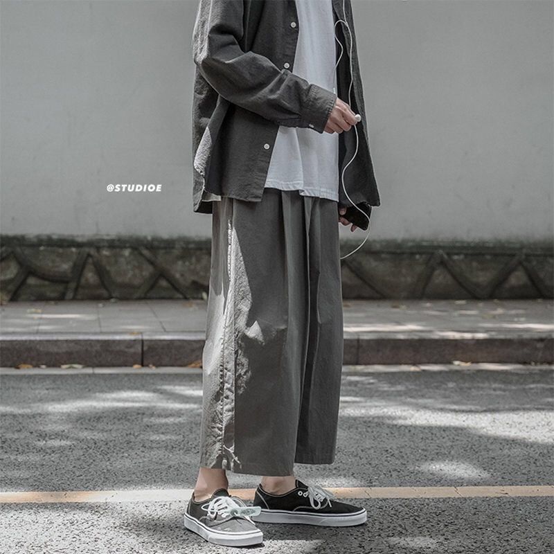 Quần Dài Ống Loe Rộng Phong Cách Nhật Bản Thời Trang Xuân Hè Hàng Mới Dành Cho Bạn Nam