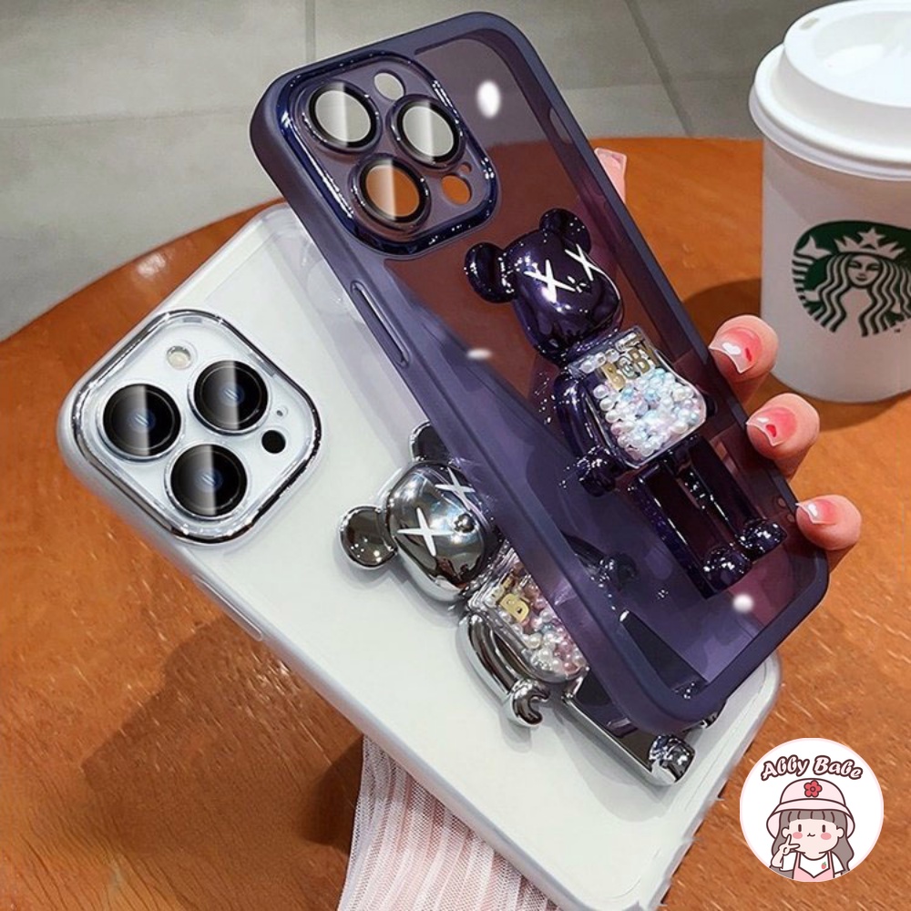 Ốp Điện Thoại TPU Mềm Chống Sốc In Hình Kaws Có Giá Đỡ Bảo Vệ Ống Kính Cho IPhone 14 Pro Max 12 11 Pro Max X XS 11