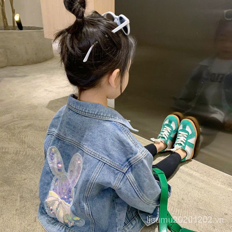 Áo Khoác Denim Phong Cách Hàn Quốc Thời Trang Xuân Thu 2023 Mới Cho Bé Gái