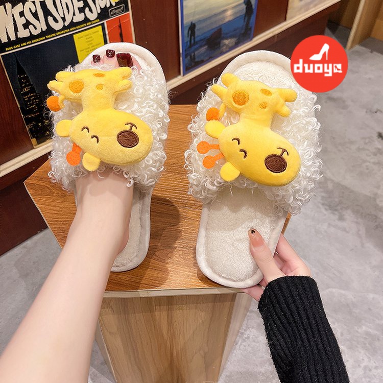 Duoya Tóc Thẳng ~ [Hàng Có Sẵn] Dép Cao Su Đế Dày Thấp Màu Trơn Da Lộn [ABC]