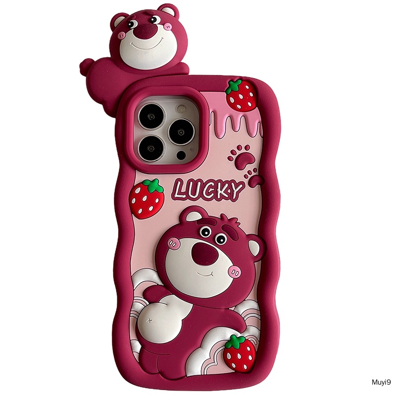 Ốp Điện Thoại Silicon Mềm Hình Gấu Lotso Cho IPhone14ProMax 13ProMax 12 Pro MAX / 11Promax 14 / 13Pro