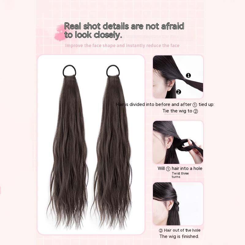 Dây Buộc Tóc Đuôi Ngựa Dài Tự Nhiên Phong Cách Ngọt Ngào Cho Nữ