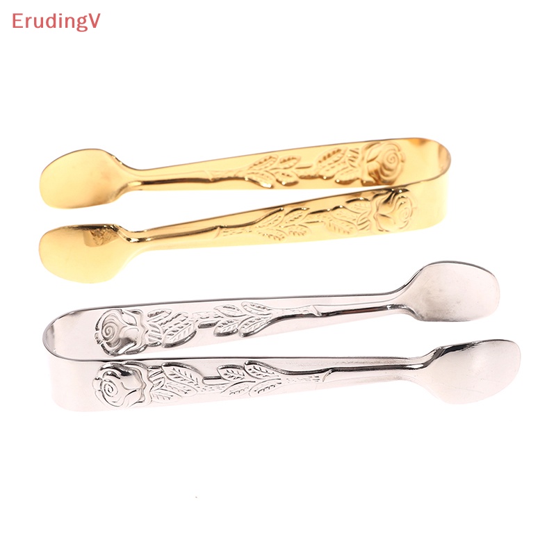 Kẹp Gắp Đường Viên Bằng Thép Không Gỉ Có Tay Cầm Hình Hoa Hồng