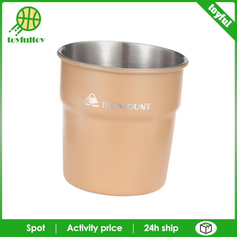 Cốc Uống Nước Bằng Thép Không Gỉ Gọn Nhẹ Tiện Dụng Mang Theo Du Lịch