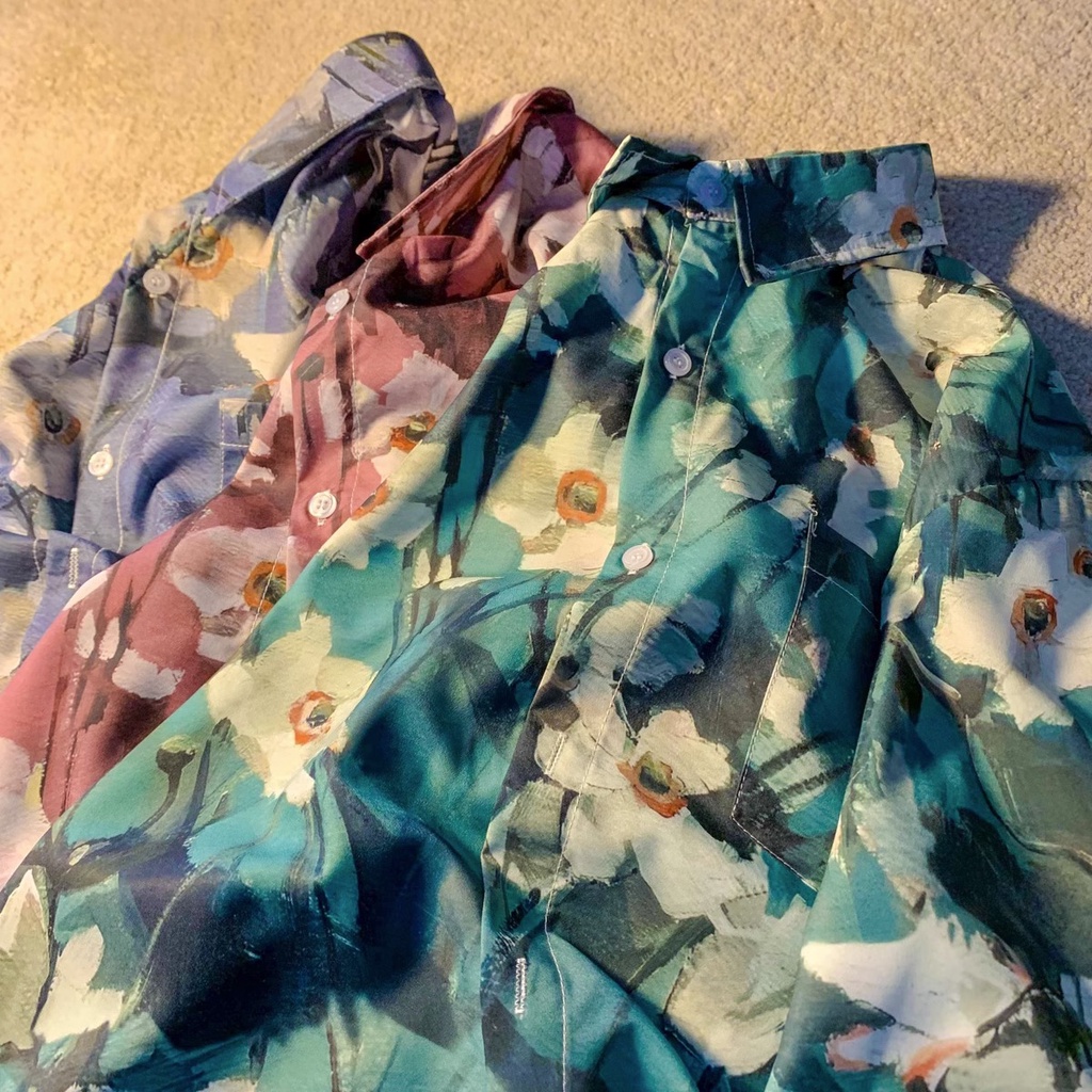 NRVP Áo Sơ Mi Nữ Ngắn Tay In Họa Tiết Độc Đáo Phong Cách Hàn Quốc Mới