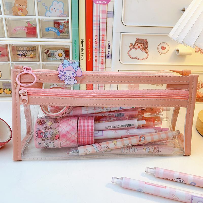 Bóp Viết Trong Suốt Cỡ Lớn Chống Thấm Nước In Hình Cinnamoroll mymelody Kuromi Dễ Thương