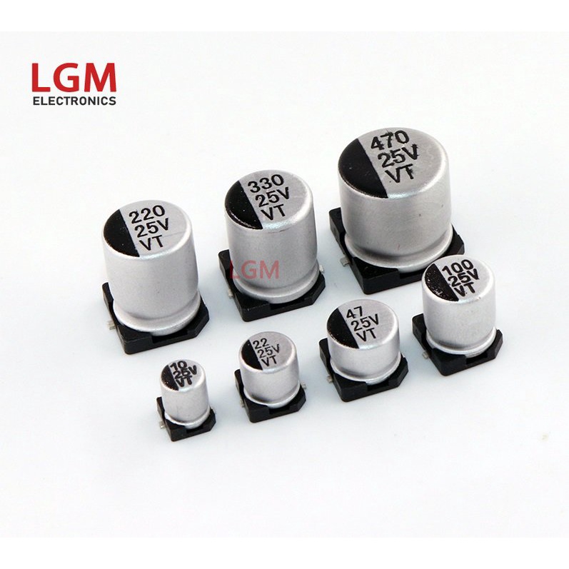 Set 100 Tụ Điện Nhôm SMD 10V 16V 25 35V 50V 220U 330UF 470UF 1000UF Chuyên Dụng