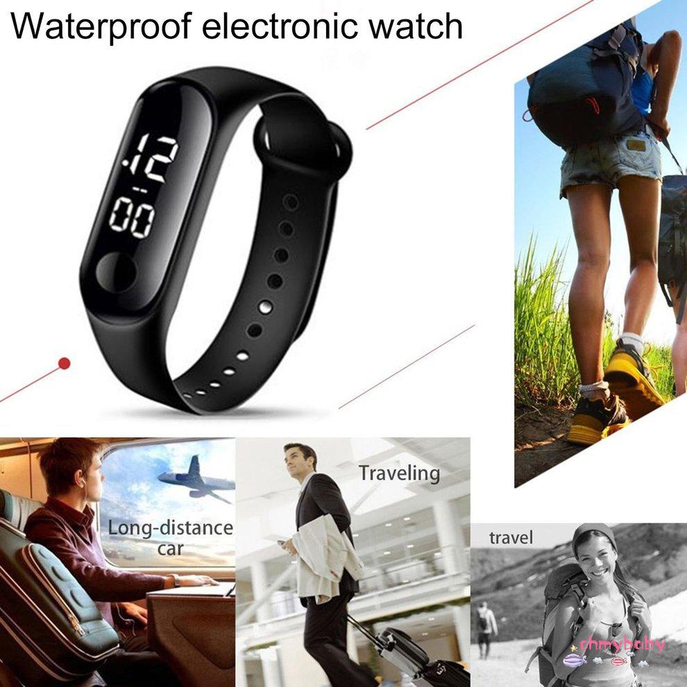 [Trong kho] Đồng Hồ Kỹ Thuật Số Đèn LED Ánh Sáng Trắng Màn Hình Cảm Ứng Chống Nước Nam Nữ Thể Thao Mặt Cao Cấp [P/1]