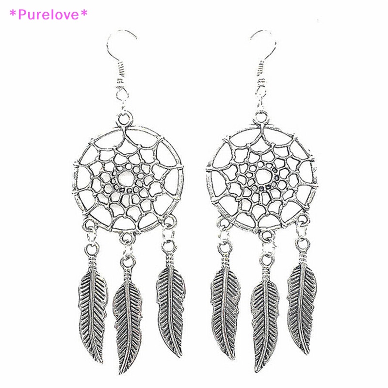 Bông Tai Mạ Bạc Hình Lưới Bắt Giấc Mơ Thời Trang Vintage Mới