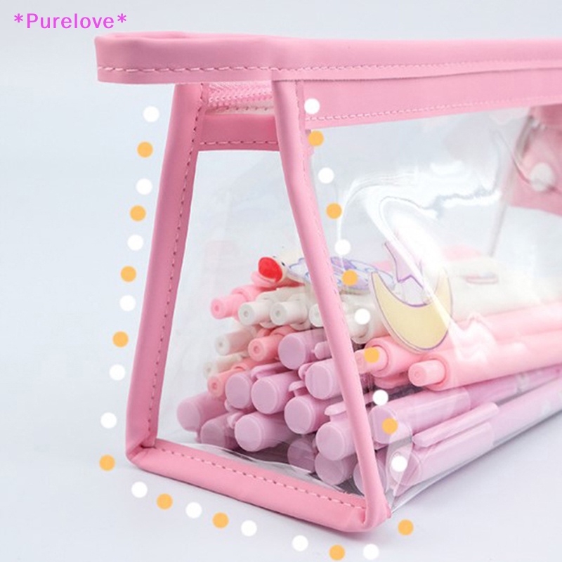 Túi Đựng Bút Trong Suốt Hình Tam Giác Chống Thấm Nước Tiện Dụng Mới