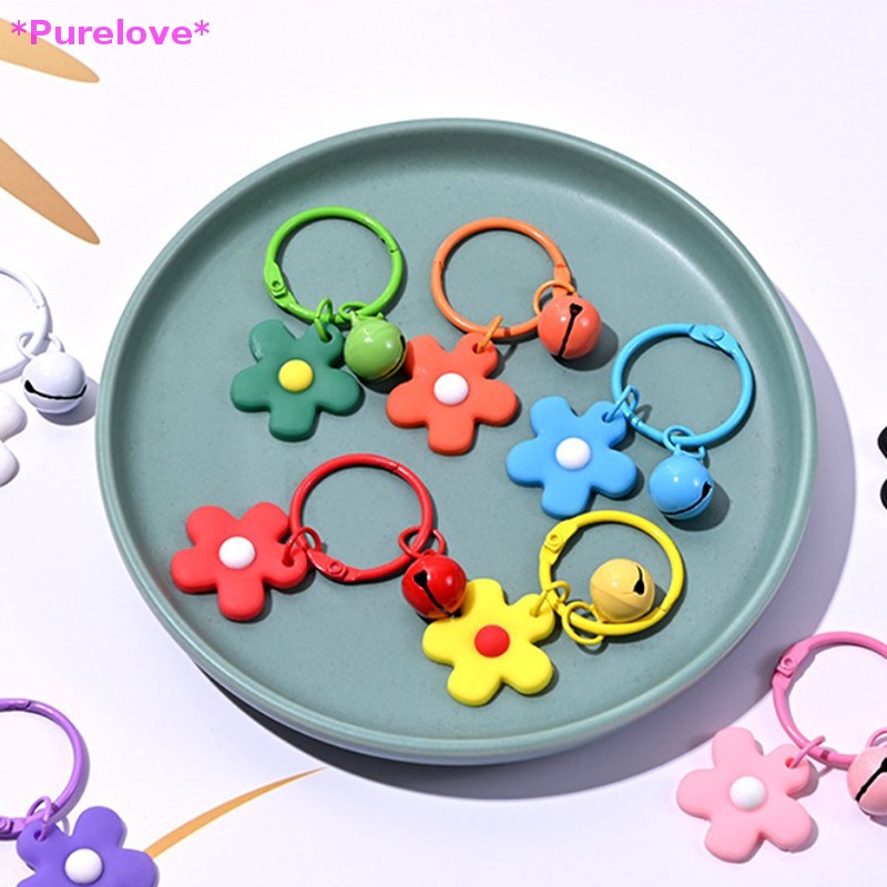 Móc Chìa Khóa Bằng Nhựa Pvc Hình Bông Hoa Xinh Xắn Mới