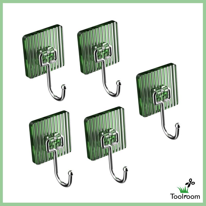 Set 5 Móc Treo Khăn Gắn Tường Bằng Acrylic Tiện Dụng Cho Phòng Tắm / Nhà Bếp