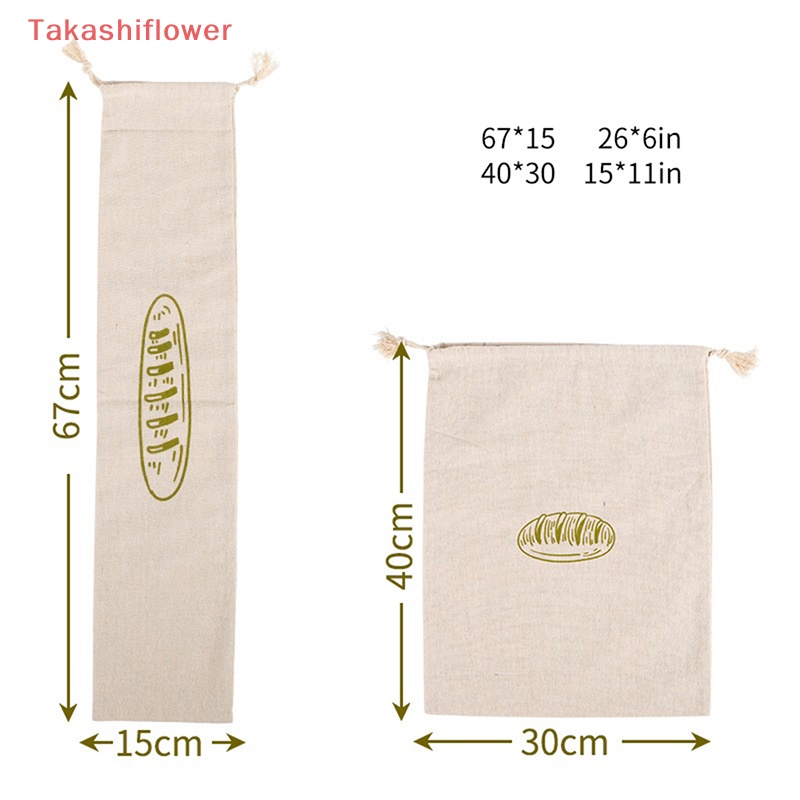 1 Túi Dây Rút Vải Lanh Đựng Bánh Mì Tái Sử Dụng Tiện Lợi
