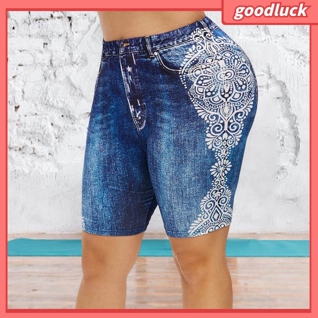 [ULK] Quần Short Thể Thao Lưng Cao Co Giãn Thoáng Khí Thấm Hút Mồ Hôi In Họa Tiết Mùa Hè Dành Cho Bạn Nữ