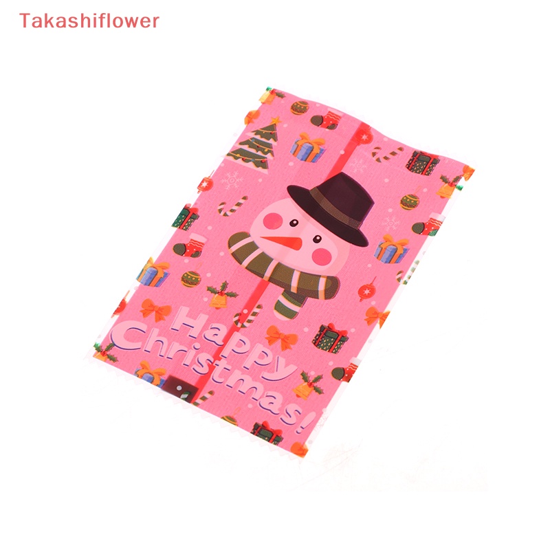 Set 100 Túi Đựng Bánh Trong Suốt Họa Tiết Hoạt Hình Giáng Sinh