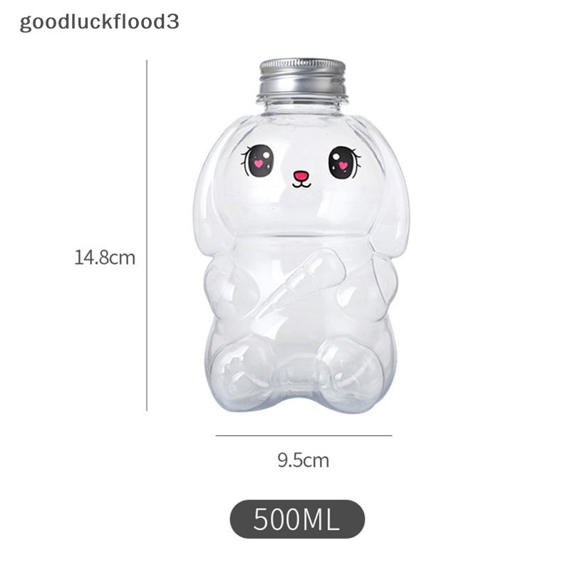 Bình Nước Uống Trà Sữa Dùng Một Lần Hình Thỏ Hoạt Hình Dễ Thương