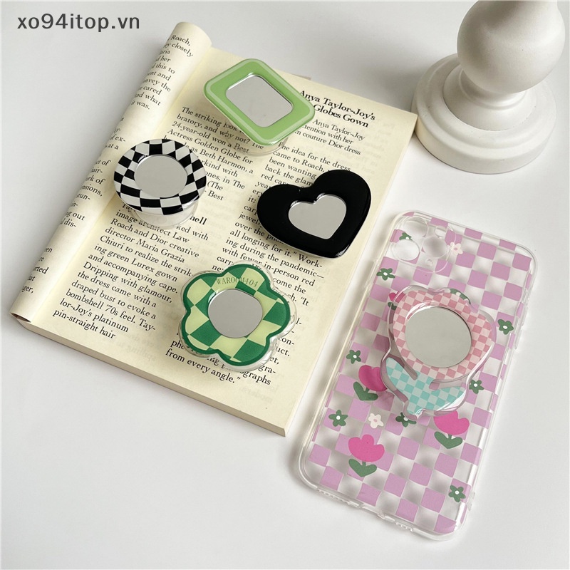 Xoitop Ins Gương Hình Trái Tim Dạng Nhẫn Đeo Ngón Tay Co Giãn Có Thể Gập Lại Ổ Cắm Thông Dụng Hỗ Trợ