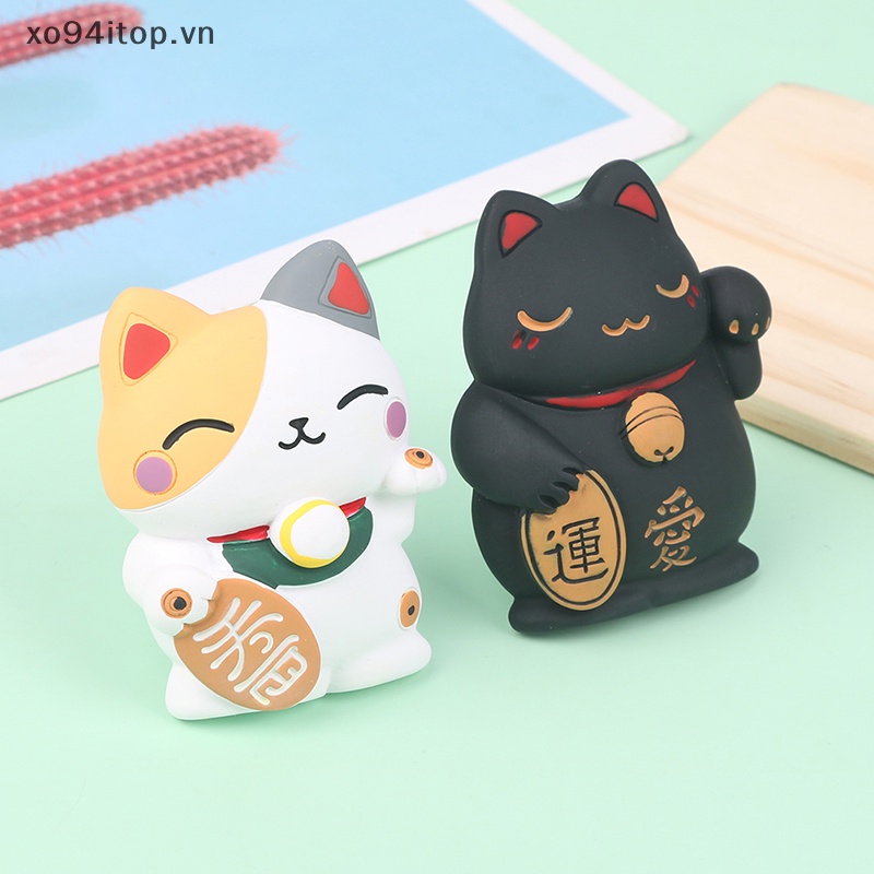 Xoitop Mèo May Mắn Khuếch Tán Hương Thơm Gắn Điều Hòa Xe Hơi Bằng Nhựa Resin Nghệ Thuật