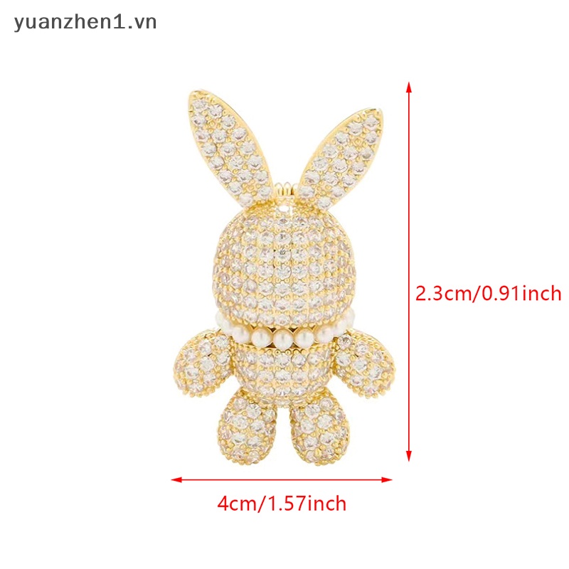 Ghim Cài Áo Hình Thỏ Đính Ngọc Trai Nhân Tạo Thời Trang