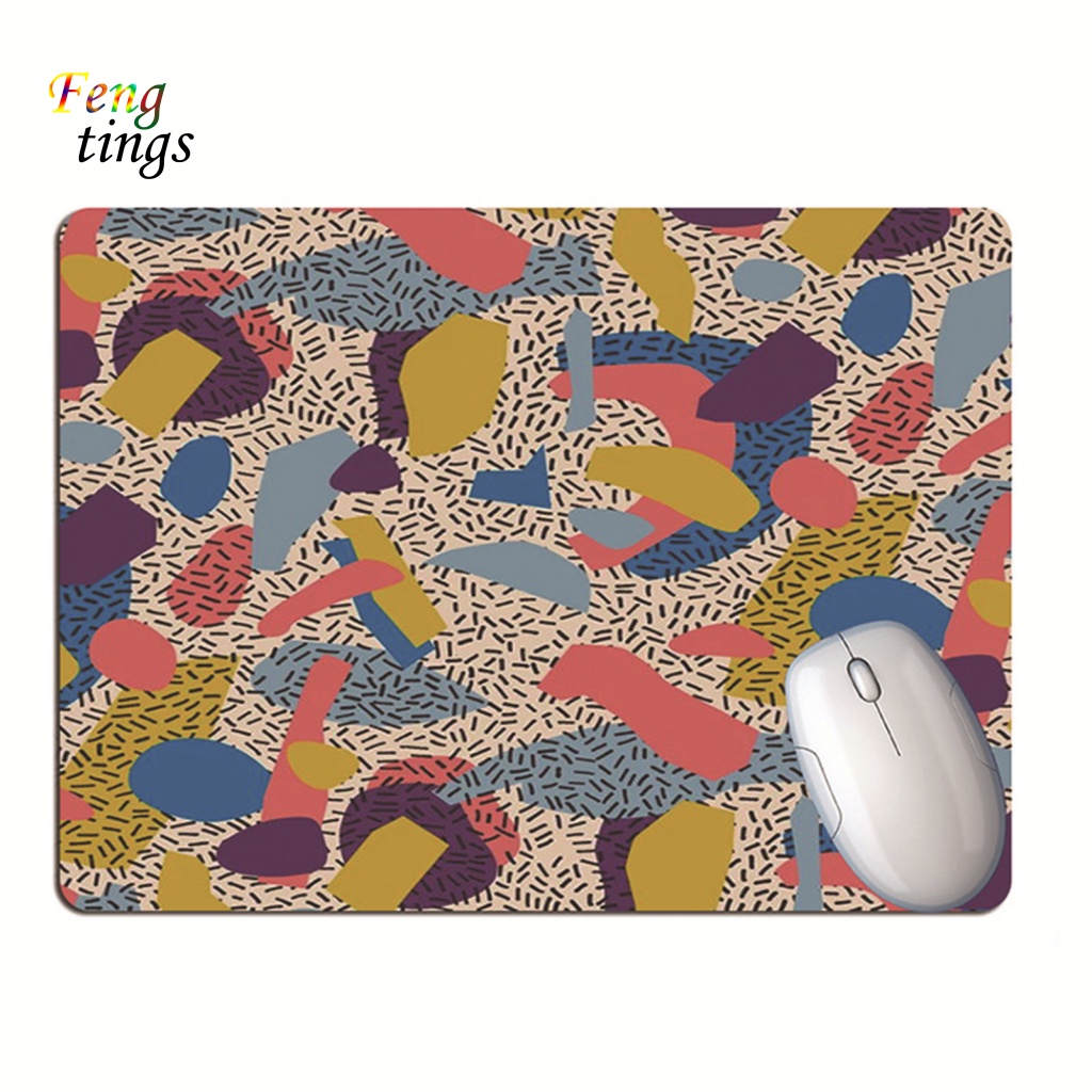 Tấm Lót Chuột Bằng Cao Su Mềm Chống Trượt Họa Tiết Hình Học Nhiều Màu Sắc Dành Cho Văn Phòng