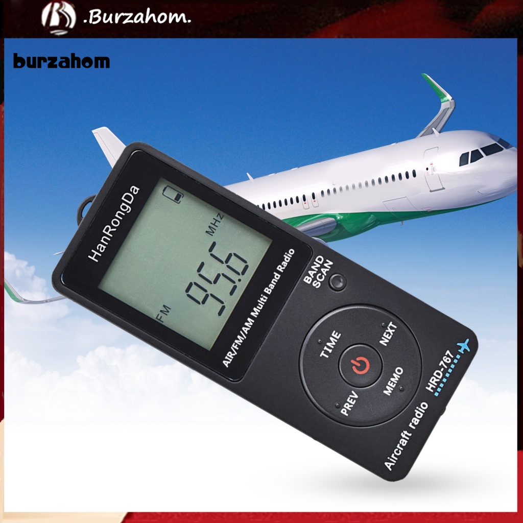 Radio Kỹ Thuật Số Mini Bur HRD-767 Màn Hình LCD Có Tai Nghe FM / AM / AIR Tiện Dụng Mang Theo Du Lịch
