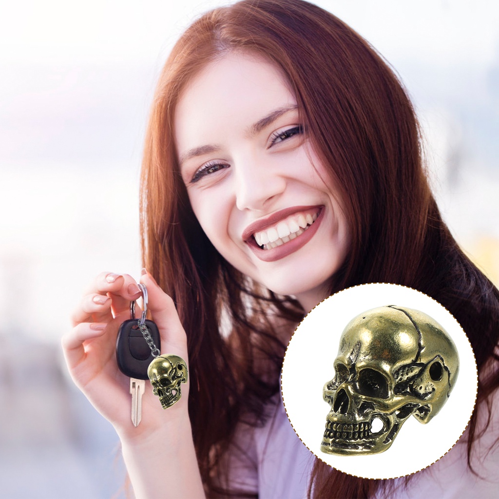 Mặt Dây Chuyền Hình Đầu Lâu Mini Bằng Đồng Thau