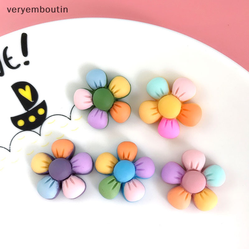 Set 10 Kẹp Tóc Hình Hoa Năm Cánh Nhiều Màu Sắc DIY