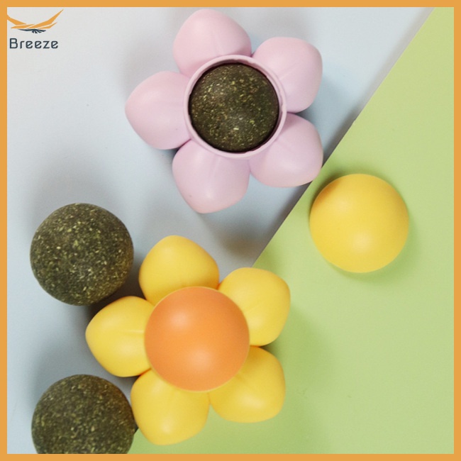 Quả Bóng Cỏ Bạc Hà Tự Nhiên Xoay 360 Độ Hình Hoa Cho Mèo Cưng