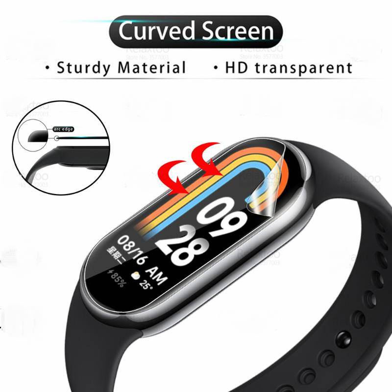 Miếng Dán Cường Lực Cong 999D Chống Ánh Sáng Xanh Cho Đồng Hồ Thông Minh Xiaomi Mi Band 8 Kính