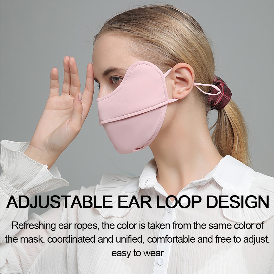 Khẩu Trang Lụa Chống Nắng Chống Bụi Chống Tia UV Thoáng Khí Có Thể Điều Chỉnh