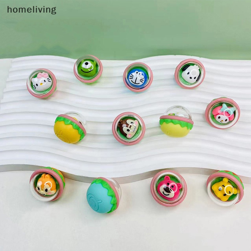 Bộ 5 Đồ trang trí Động Vật Doraemon / Dâu Tây / Sóc Bằng Nhựa Resin Màu Dạ Quang Trang Trí