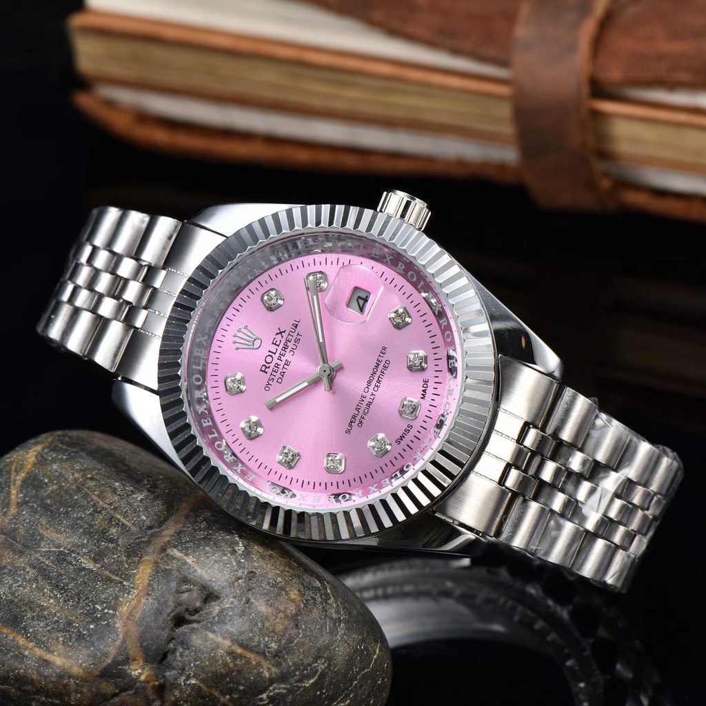 Rolex Đồng Hồ Đeo Tay Thạch Anh Bằng Thép Dạng Gập Ba Kim Tối Giản Cho Nam