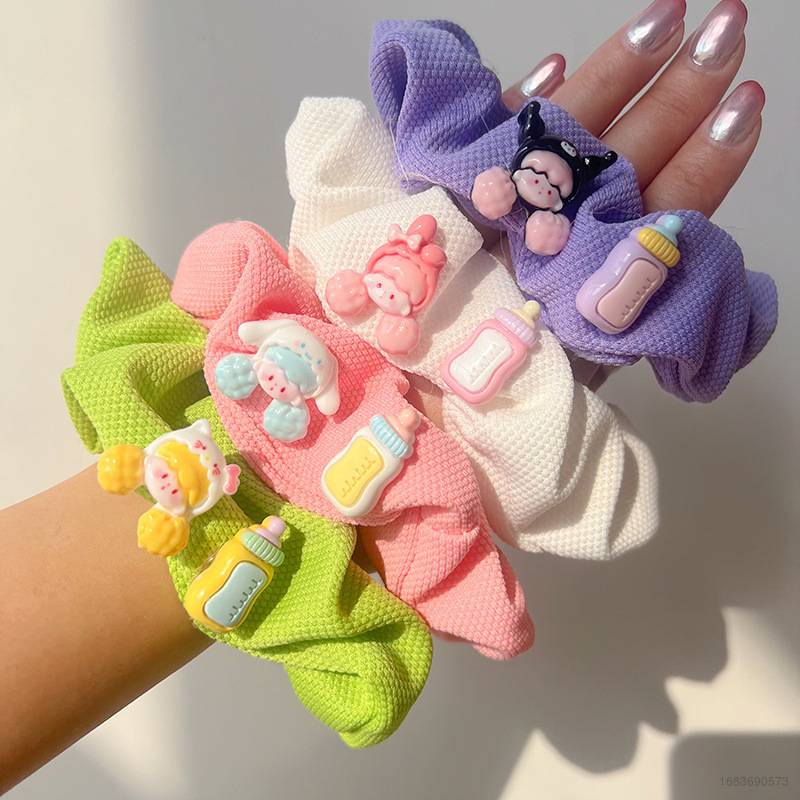 Dây Cột Tóc Đầu Nhỏ Hình Melody Sanrio Kuromi Cinnamoroll Melody Dễ Thương Cho Bé Gái