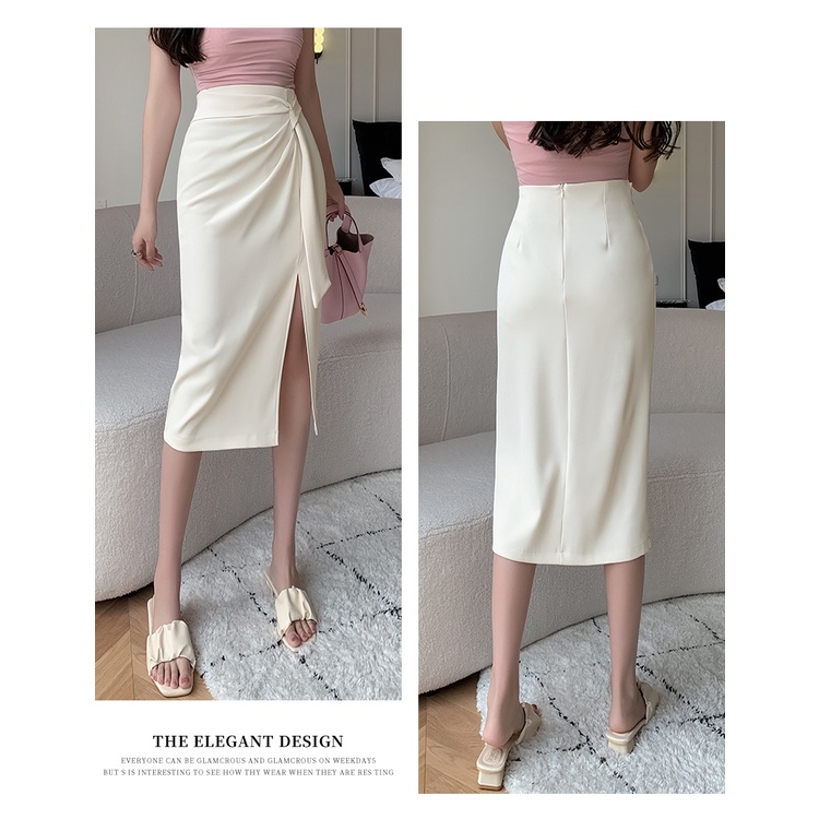 Chân Váy Xẻ Tà Lưng Cao Thời Trang Mùa Hè Hàng Mới Chất Lượng Cao Dành Cho Nữ