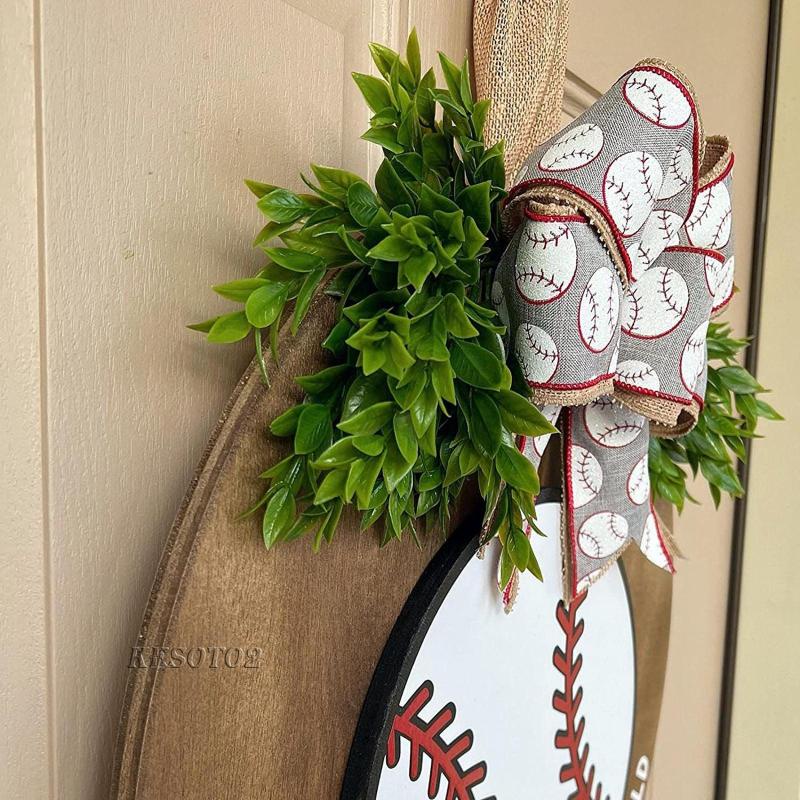 [Kesoto2] Vòng Hoa Bóng Chày Chào Mừng Trang Trí Cửa Trước Sân Vườn