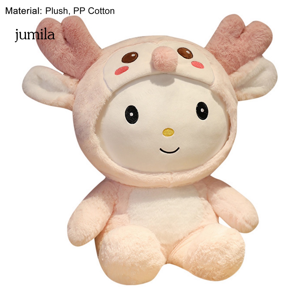 [JU] Búp Bê Nhồi Bông PP Hình Hươu Có Mũ Làm Việc Tỉ Mỉ Trang Trí Ghế Sofa