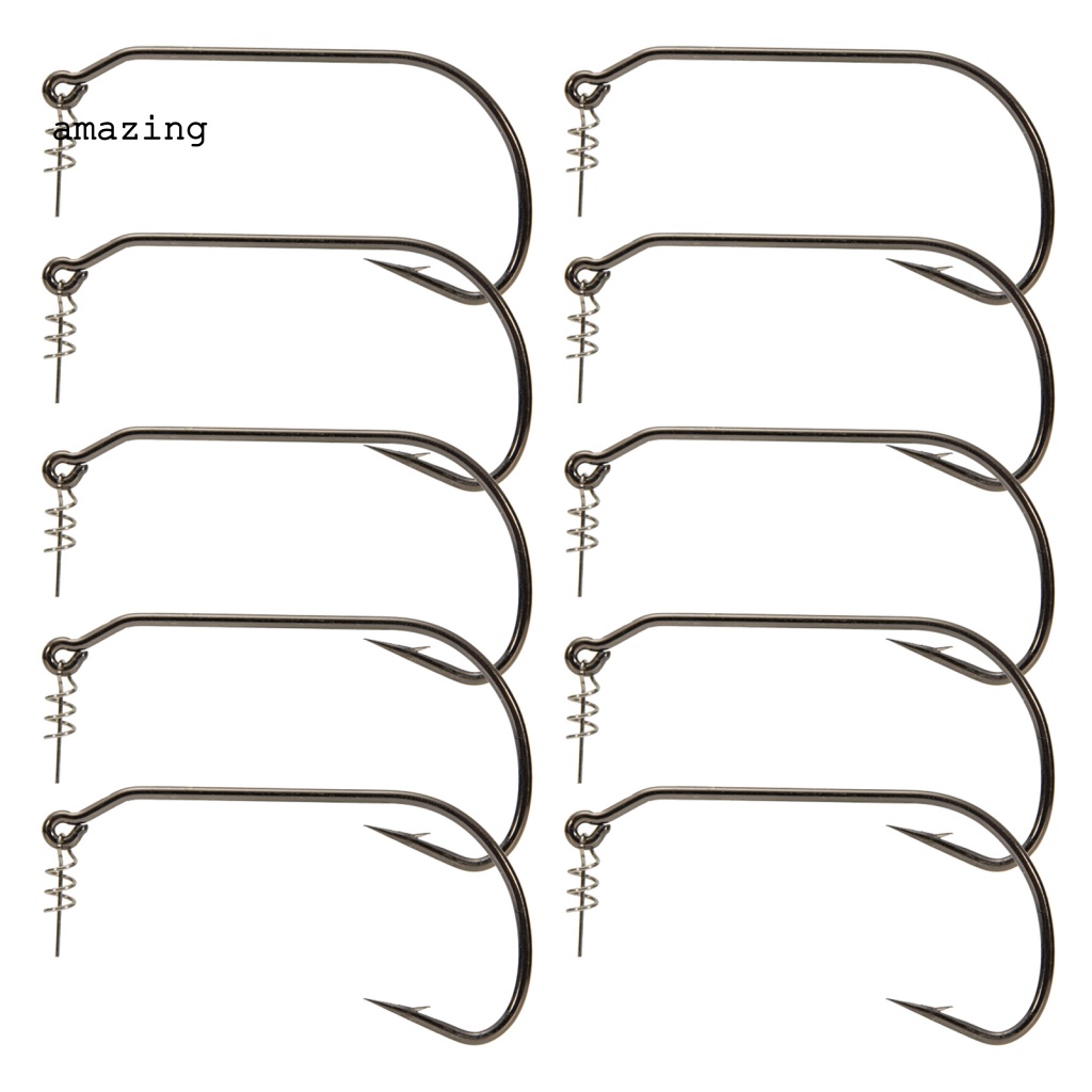 Hộp 10 Lưỡi Câu Cá Bằng Thép Carbon Cao Cấp Di Động Tiện Dụng