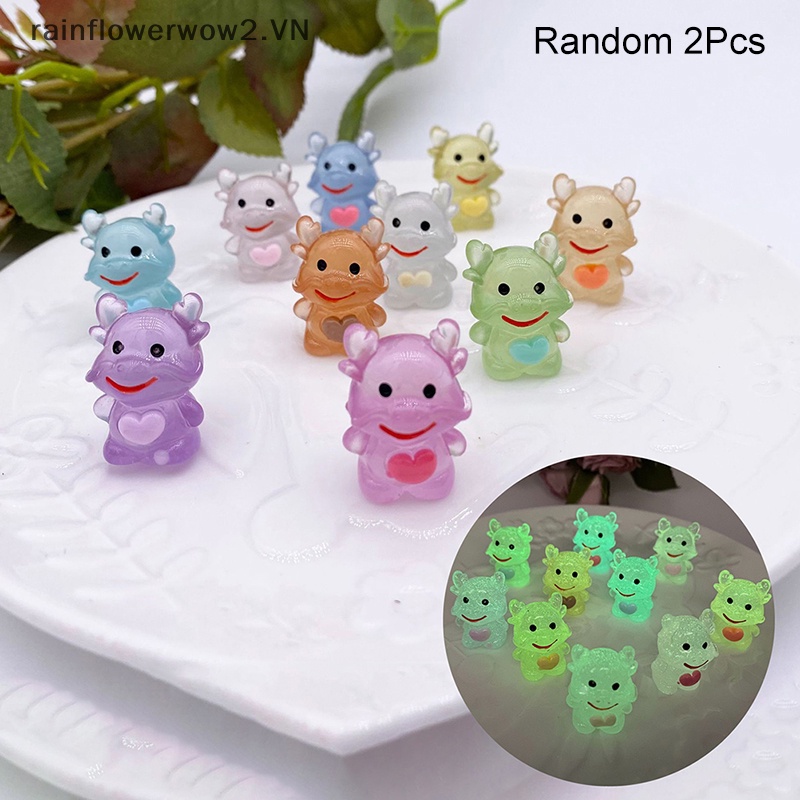 Set 2 Rồng Mini Bằng Nhựa Phát Quang Trang Trí Sân Vườn