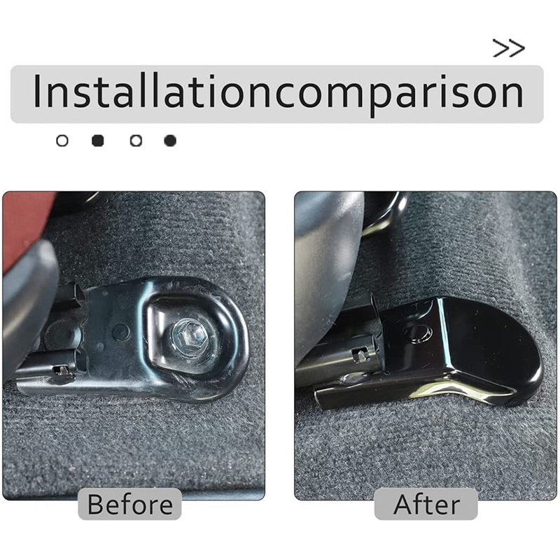 Đối với Toyota Hilux 2015-2021 Giá đỡ ghế chống bụi Cố định Bu lông Nắp trang trí Phụ kiện Màu đen 4PCS